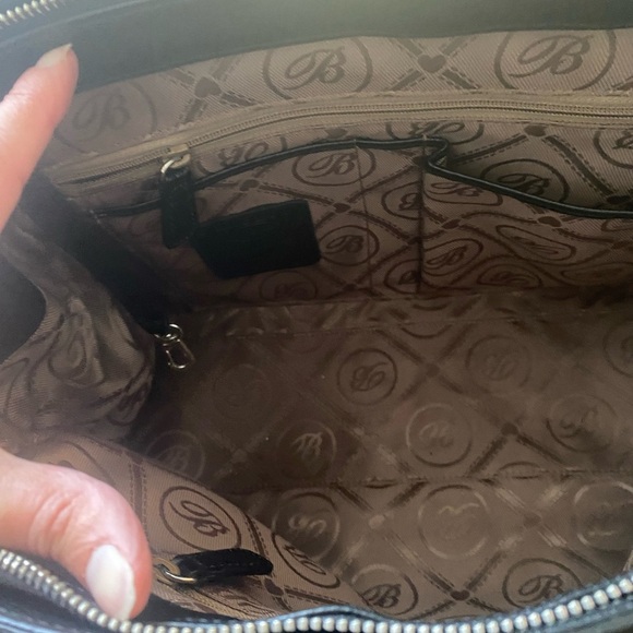 Brighton  Black Crocodile-Embossed shoulder Handbag - Picture 13 of 16